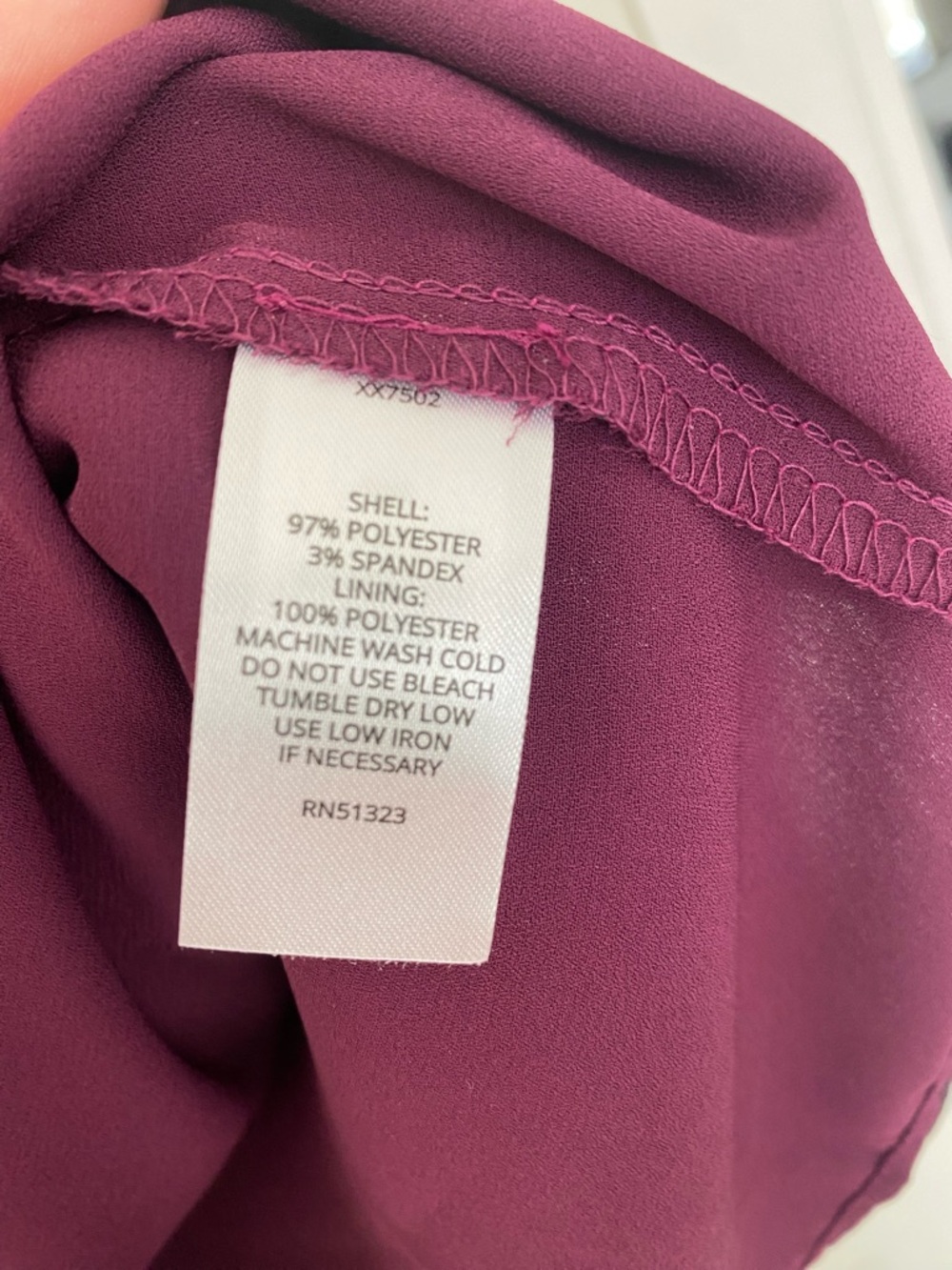 Halogen Plum Shimmer Blouse XL V-Neck Balloon Sleeve Top - Picture 6 of 6